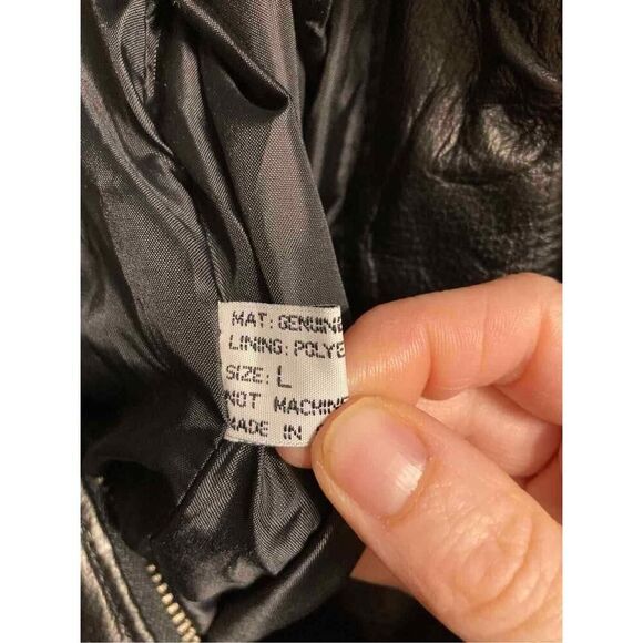 Leather jacket womans Large black biker Moto eagle god bless America NWT - Picture 9 of 12